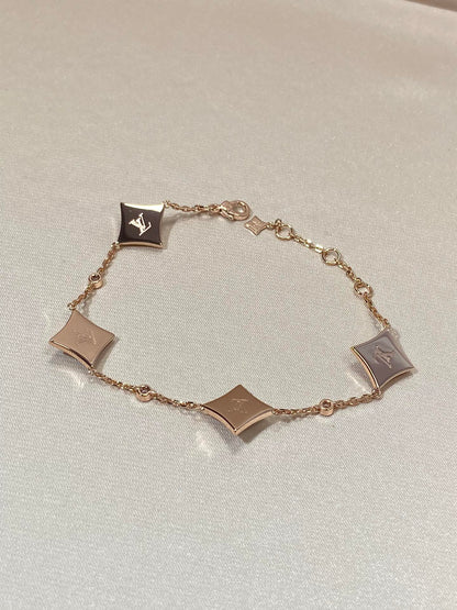 [Elite]STAR 4 MOTIF MOP DIAMOND PINK GOLD BRACELET