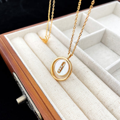 [Elite]LUCKY MOVE MOP PINK GOLD NECKLACE