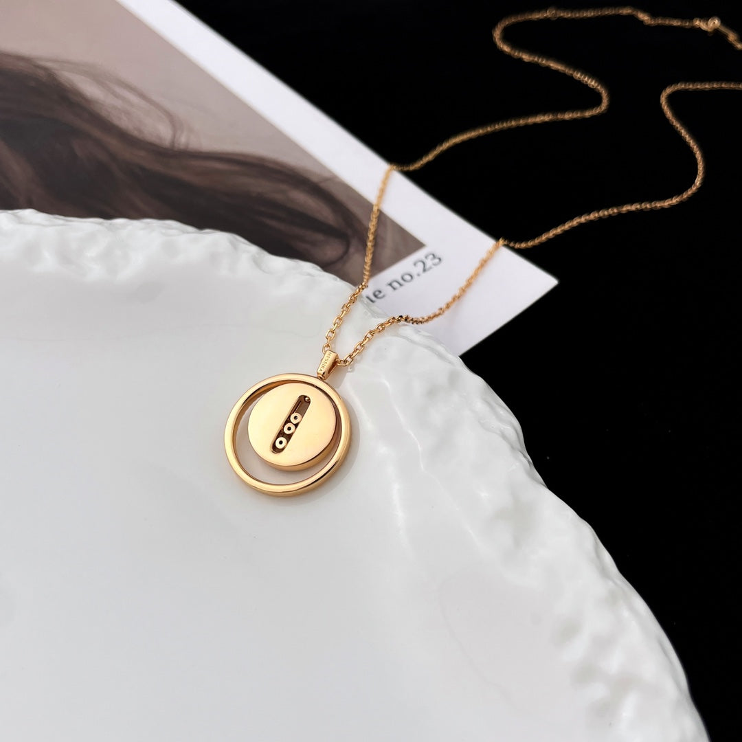 [Elite]LUCKY MOVE MOP PINK GOLD NECKLACE
