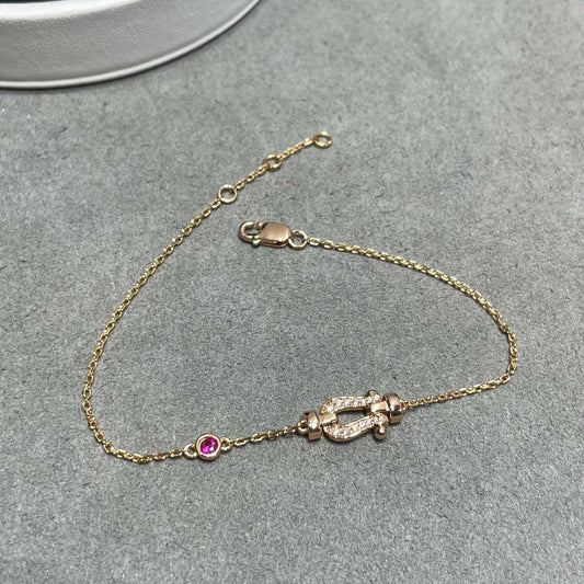[Elite]FORCE 10 DIAMOND CHAIN LINK PINK GOLD BRACELET