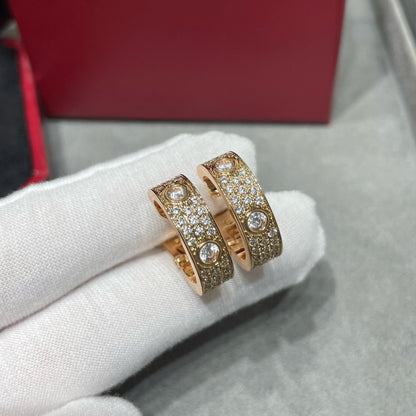 [Elite]LOVE 5.5MM DIAMOND PAVED EARRINGS