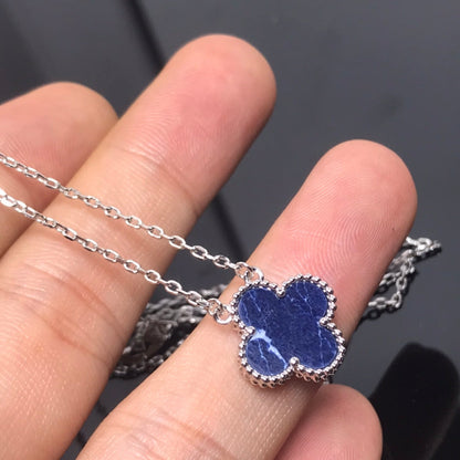 [Elite]CLOVER PIETERSITE SILVER LONG NECKLACE