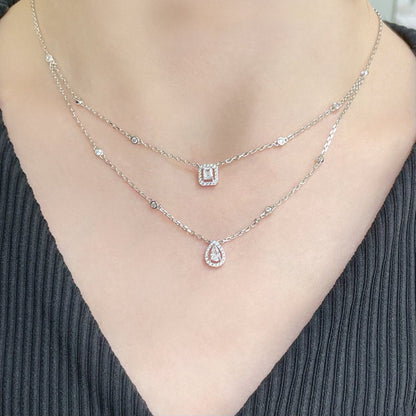 [Elite]MY TWIN 2 ROW DIAMOND NECKLACE