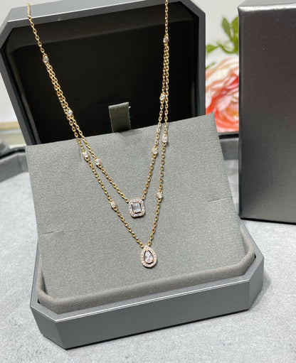 [Elite]MY TWIN 2 ROW DIAMOND NECKLACE