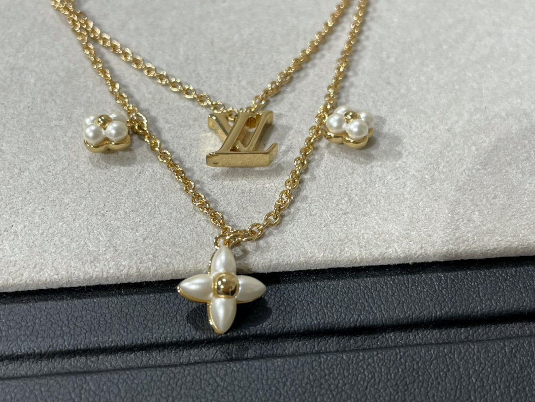 [Elite]FLOWERGRAM GOLD MOP DOUBLE ROW NECKLACE