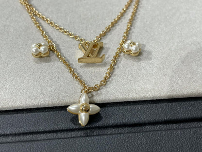 [Elite]FLOWERGRAM GOLD MOP DOUBLE ROW NECKLACE