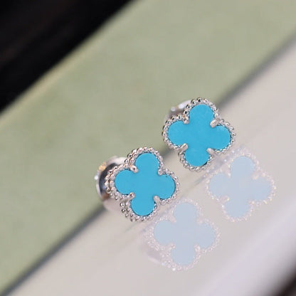 [Elite]CLOVER MINI TURQUOISE SILVER STUD EARRINGS