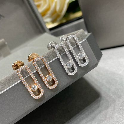 [Elite]MOVE UNO STUD DIAMOND PAVED EARRINGS