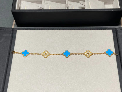 [Elite] CLOVER 5 MOTIF BLUE AGATE BRACELET COLLECTION