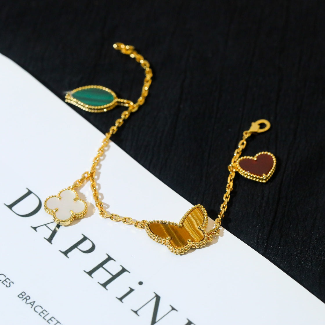 [Elite]LUCKY SPRING 5 MOTIF GOLD BRACELET