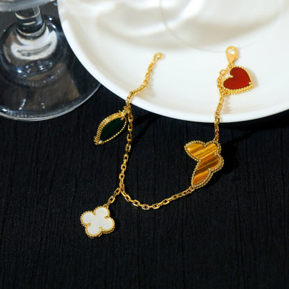 [Elite]LUCKY SPRING 5 MOTIF GOLD BRACELET