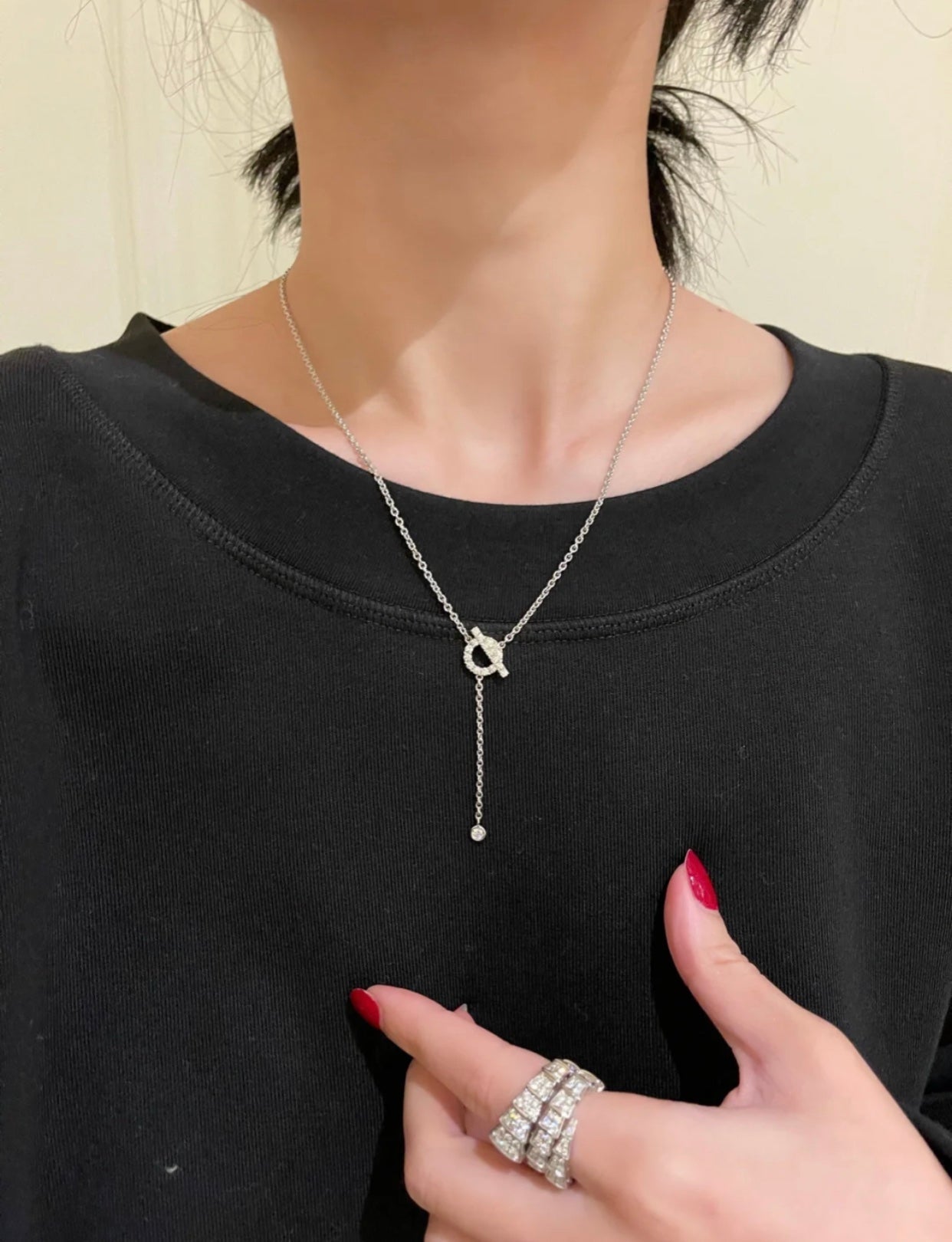 [Elite]FINESSE SILVER DIAMOND NECKLACE