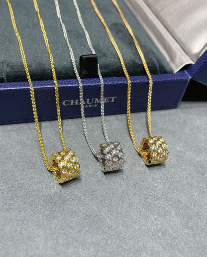 [Elite]BEE LOVE DIAMOND PAVED 3 ROW NECKLACE
