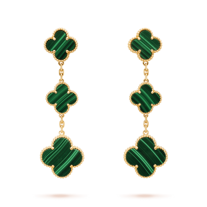 [Elite]CLOVER MALACHITE 3 MOTIFS GOLD
