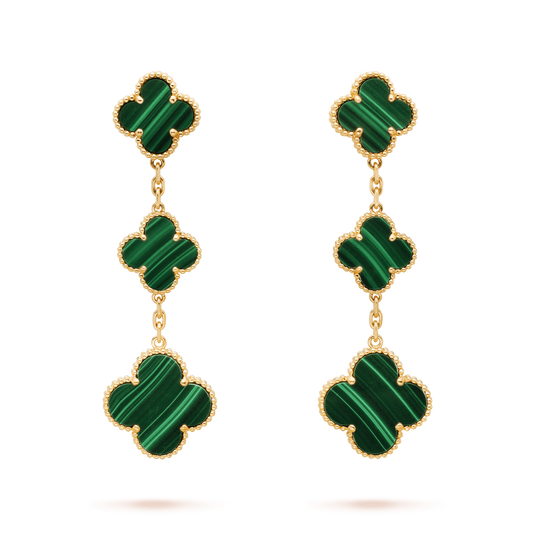 [Elite]CLOVER MALACHITE 3 MOTIFS GOLD
