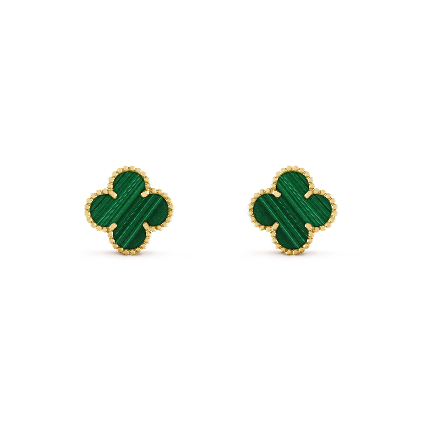 [Elite]CLOVER MEDIUM 1 MOTIFS MALACHITE  EARRINGS