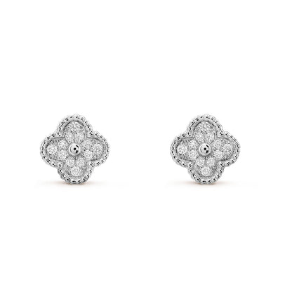 [Elite]CLOVER MINI DIAMOND STUD EARRINGS