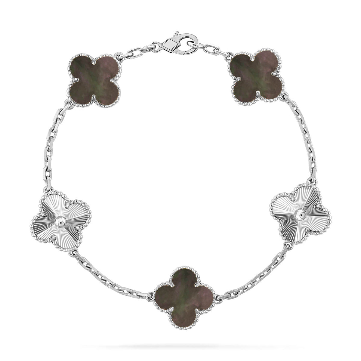 [Elite] CLOVER 5 MOTIF GRAY MOP BRACELET COLLECTION