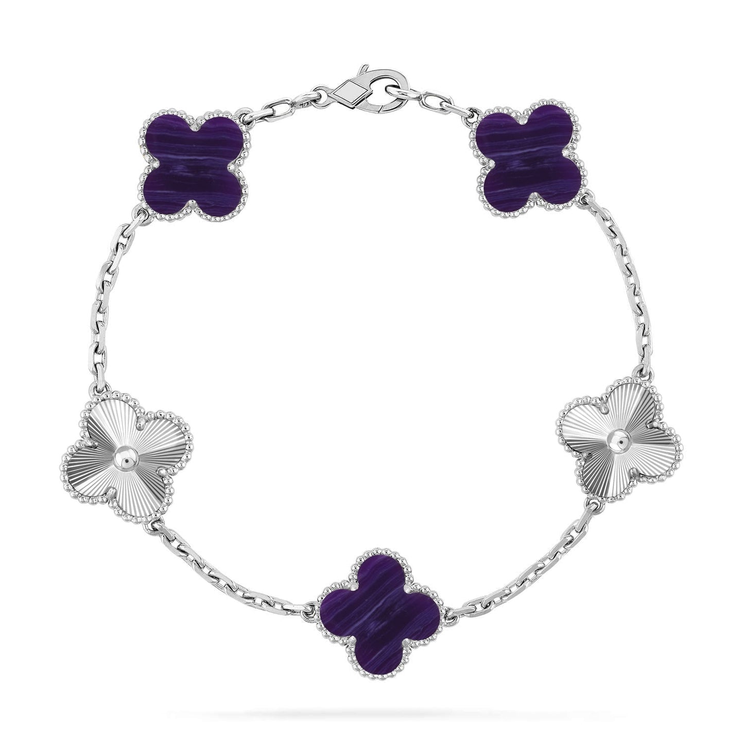[Elite]CLOVER 5 MOTIF PURPLE STRIPES BRACELET COLLECTION