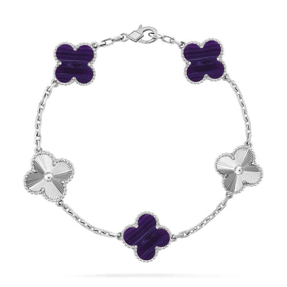 [Elite]CLOVER 5 MOTIF PURPLE STRIPES BRACELET COLLECTION