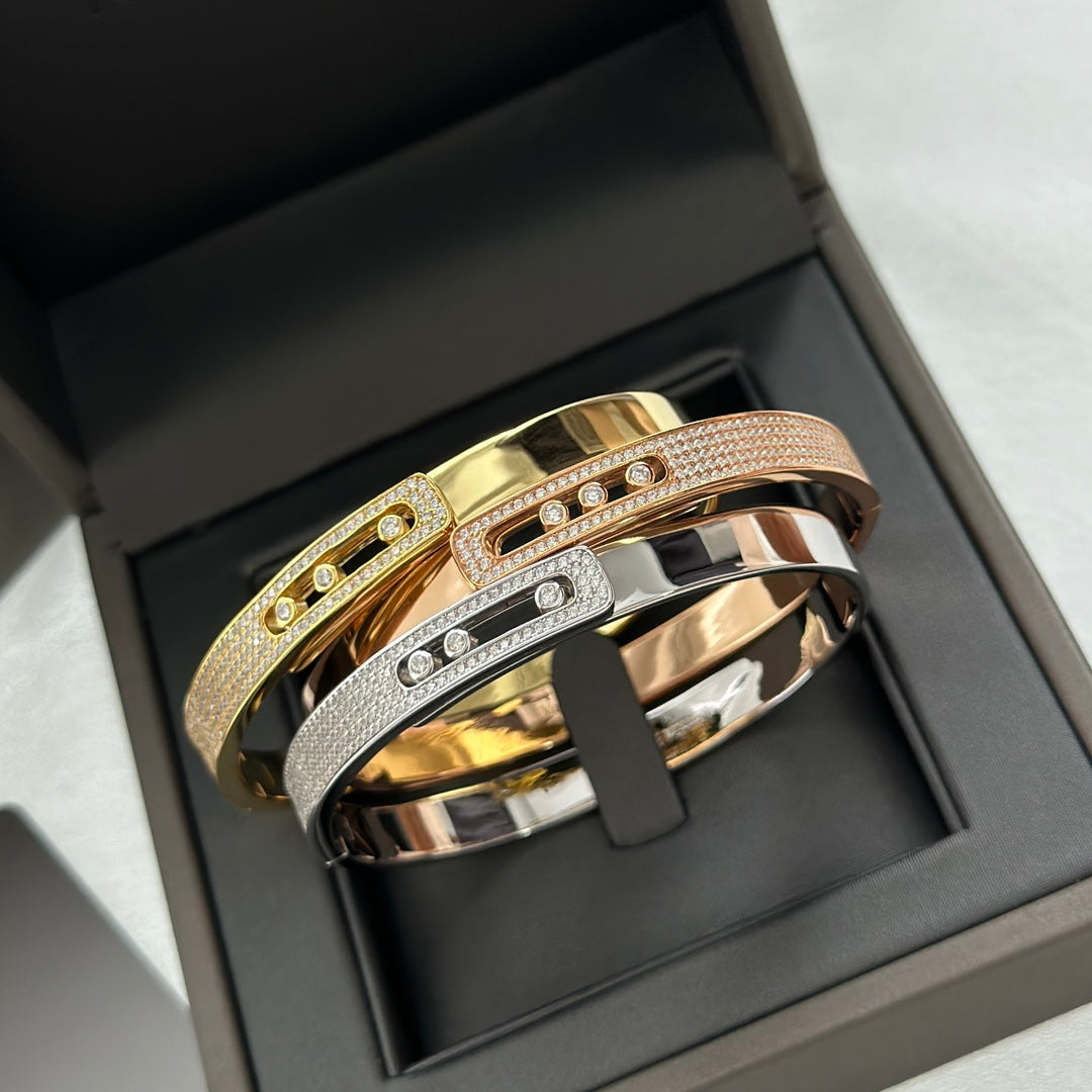 [Elite]Move Noa Rose Gold Pavé Diamond Bangle Bracelet