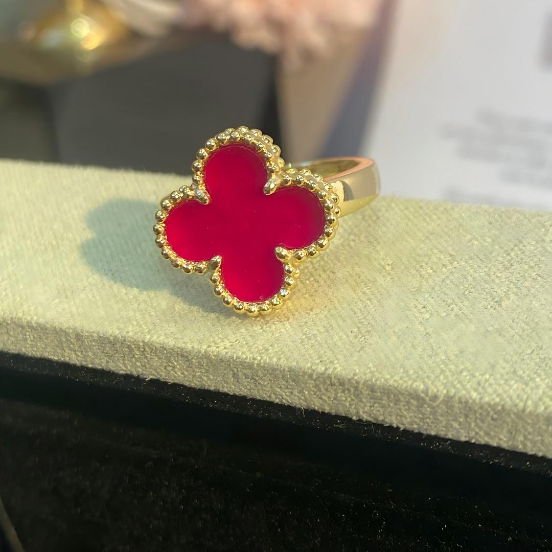 [Elite]NEW CLOVER PINK ENAMEL RINGS