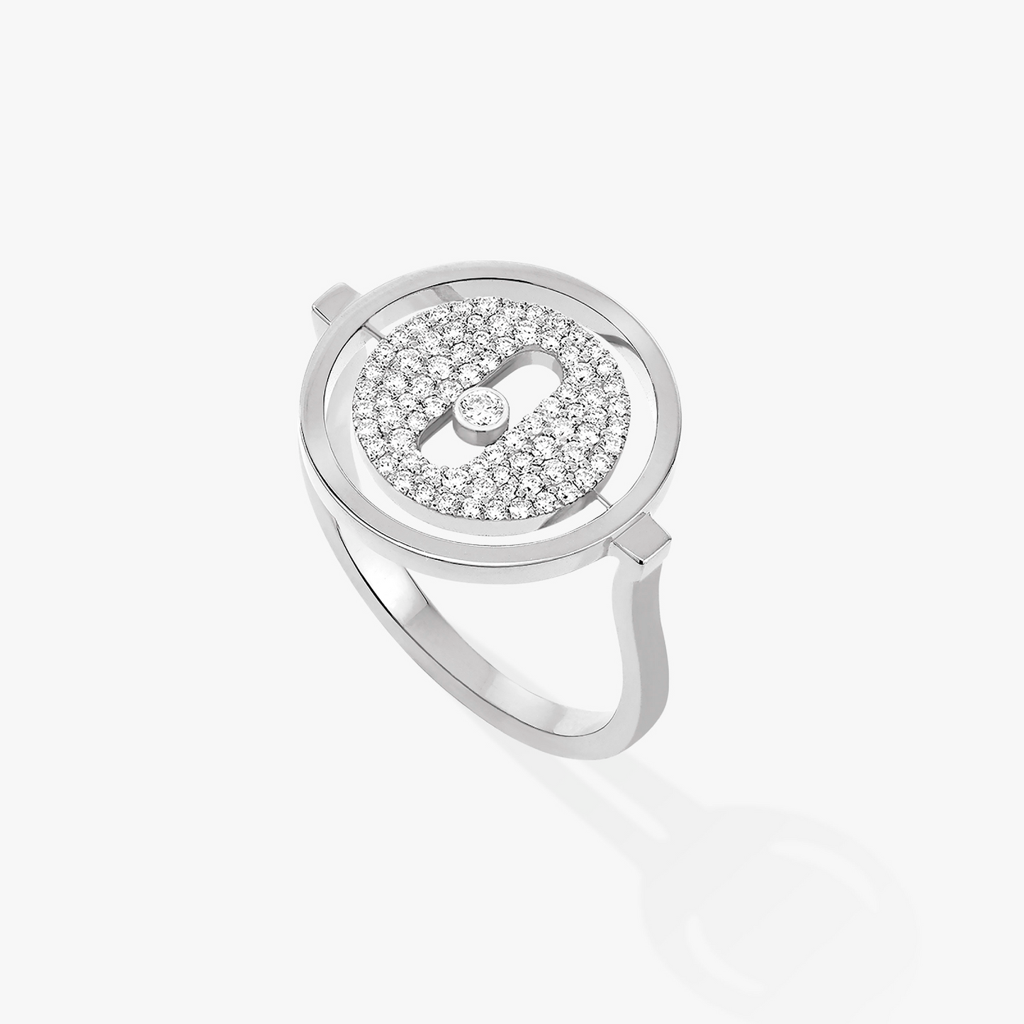 [Elite]LUCKY MOVE PAVED SILVER DIAMOND RING