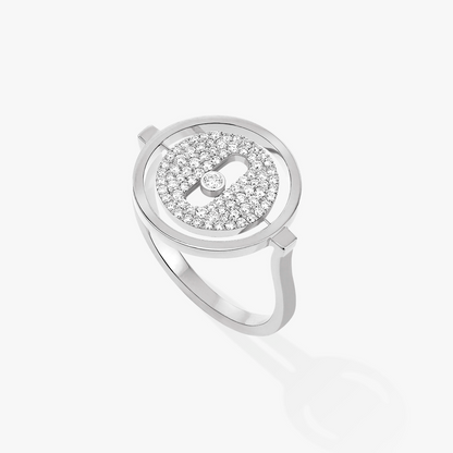 [Elite]LUCKY MOVE PAVED SILVER DIAMOND RING
