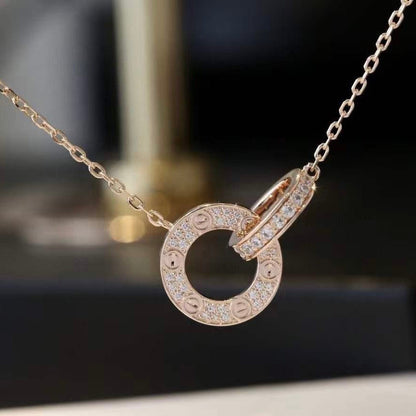 [Elite]LOVE  FULL DIAMOND PENDANT NECKLACE
