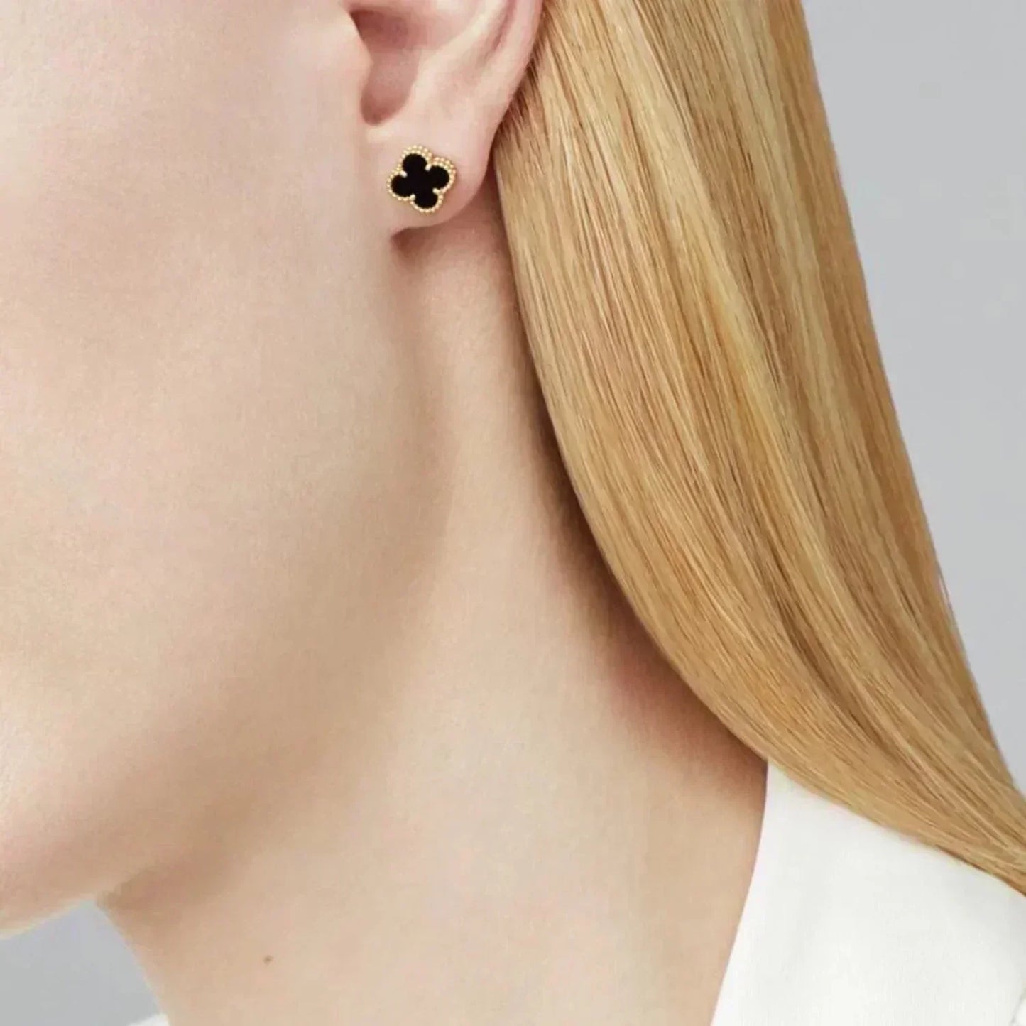 [Elite]CLOVER MINI 9.5MM BLACK MOP EARRINGS