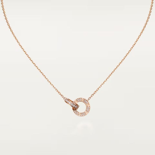 [Elite]LOVE  FULL DIAMOND PENDANT NECKLACE