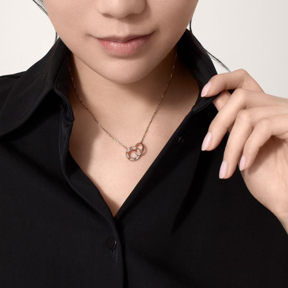 [Elite]LOVE  FULL DIAMOND PENDANT NECKLACE