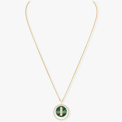 [Elite]LUCKY MOVE 3 DIAMOND MALACHITE GOLD DIAMOND NECKLACE