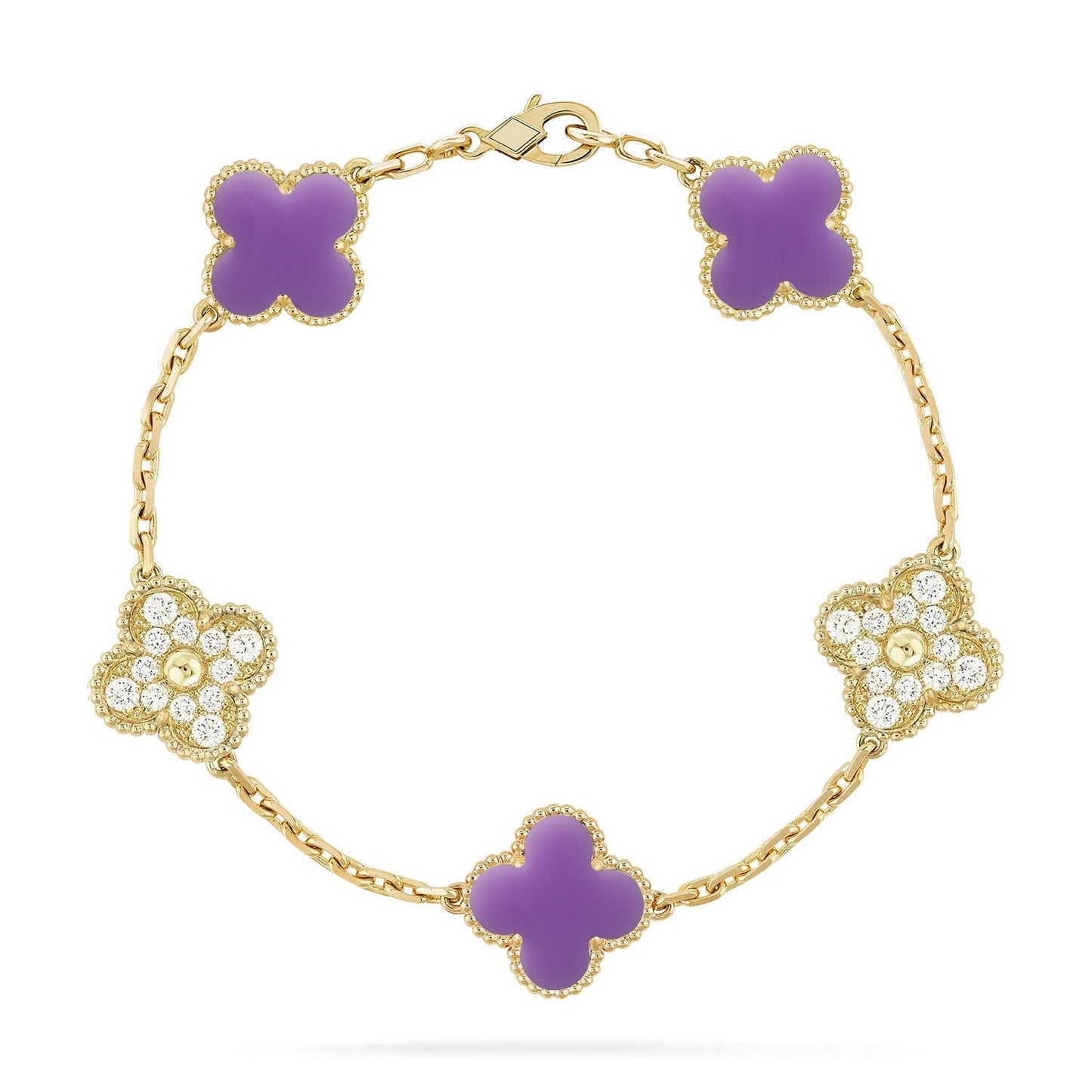 [Elite]CLOVER 5 MOTIF LIGHT PURPLE BRACELET COLLECTION