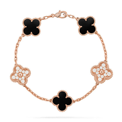 [Elite] CLOVER 5 MOTIF ONYXS BRACELET COLLECTION