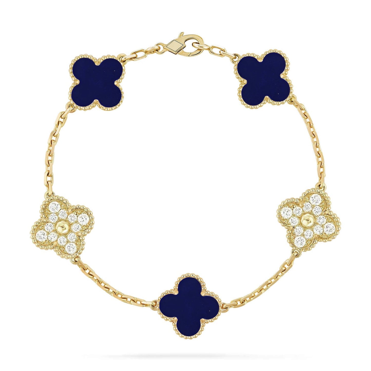[Elite]CLOVER 5 MOTIF LAPIS LAZULI BRACELET COLLECTION