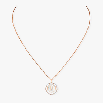 [Elite]LUCKY MOVE 1 DIAMOND WHITE MOTHER OF PEARL PINK GOLD DIAMOND NECKLACE