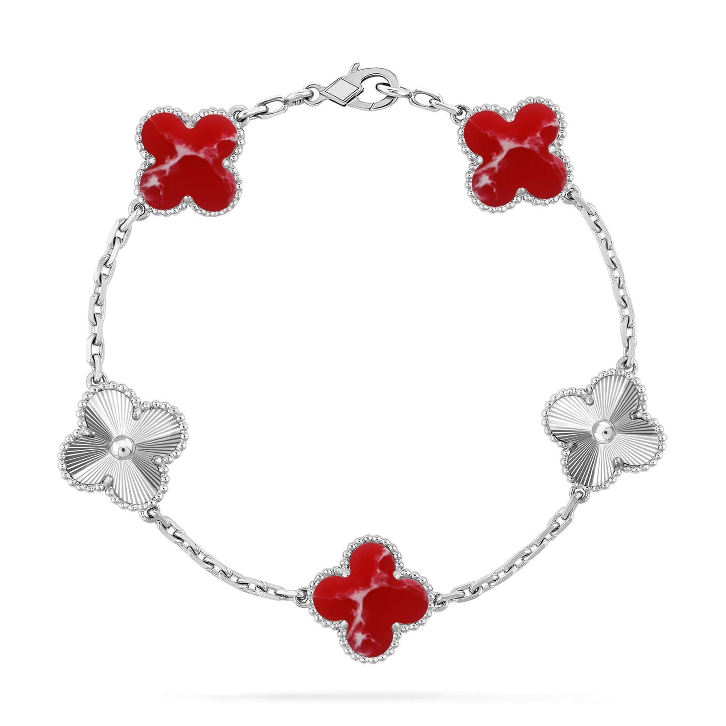[Elite]CLOVER 5 MOTIF RED PATTERN BRACELET COLLECTION