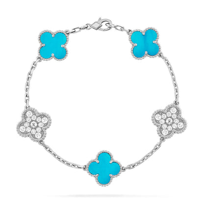 [Elite] CLOVER 5 MOTIF TURQUOISE BRACELET COLLECTION