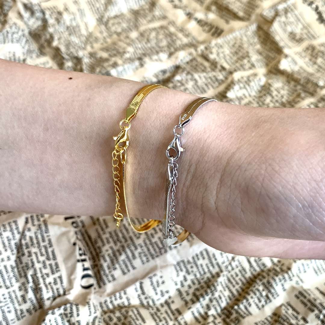 [Elite]Flat Snake Bone Chain Blade Necklace
