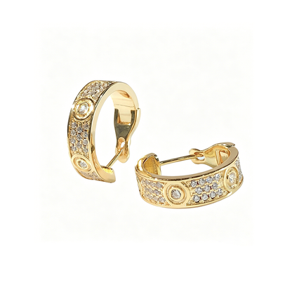 [Elite]LOVE 5.5MM DIAMOND PAVED EARRINGS