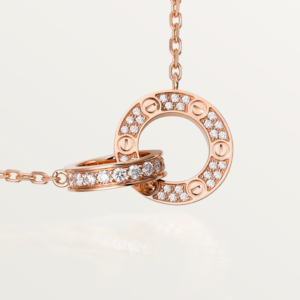 [Elite]LOVE  FULL DIAMOND PENDANT NECKLACE