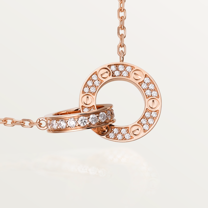 [Elite]LOVE  FULL DIAMOND PENDANT NECKLACE