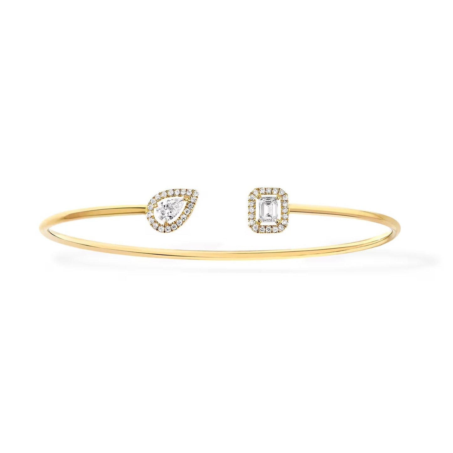 [Elite]JONC FLEX MY TWIN TOI & MOI SILVER DIAMOND BRACELET