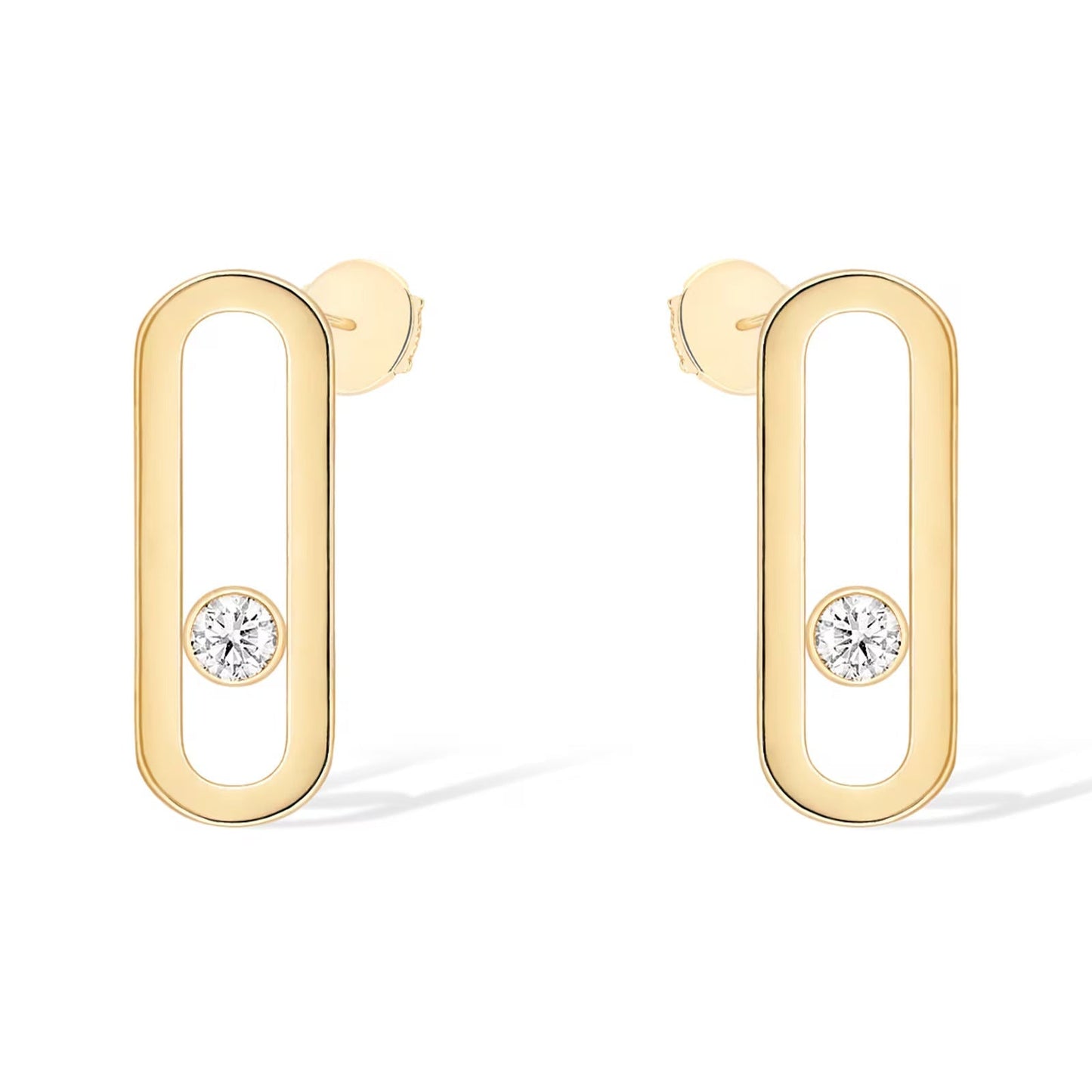 [Elite]MOVE UNO SMALL 1 DIAMOND EARRINGS