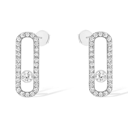 [Elite]MOVE UNO STUD DIAMOND PAVED EARRINGS