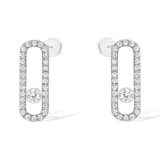 [Elite]MOVE UNO STUD DIAMOND PAVED EARRINGS