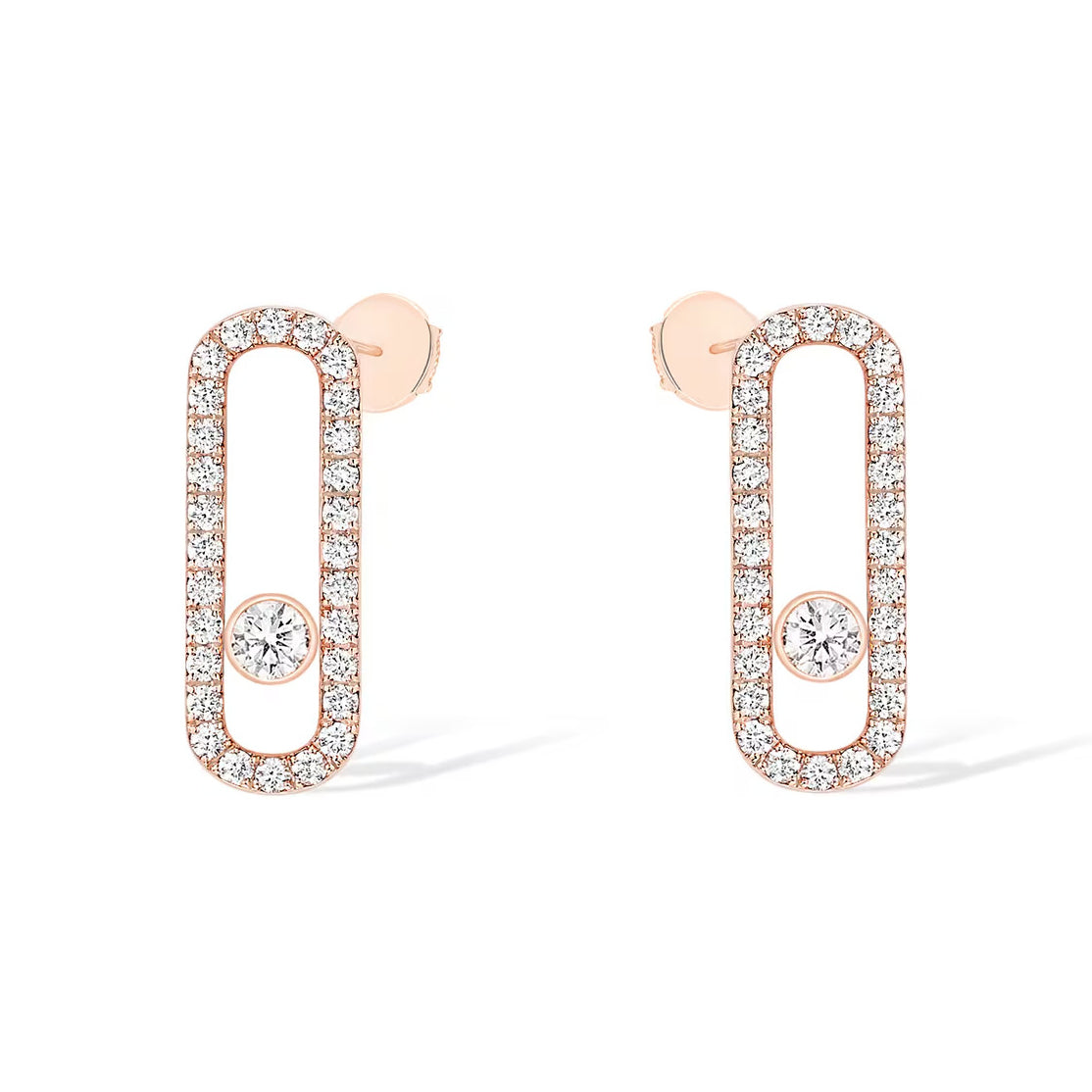 [Elite]MOVE UNO STUD DIAMOND PAVED EARRINGS