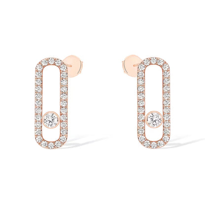 [Elite]MOVE UNO STUD DIAMOND PAVED EARRINGS