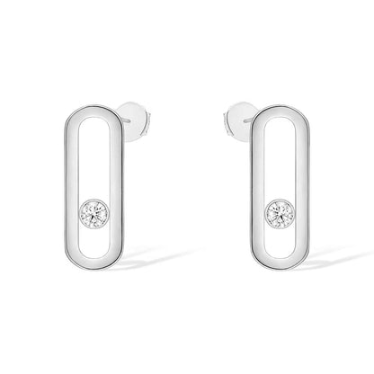 [Elite]MOVE UNO SMALL 1 DIAMOND EARRINGS